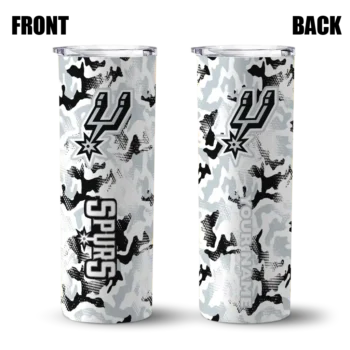 custom san antonio spurs claw marks silver white skinny tumbler fashion forward.webp