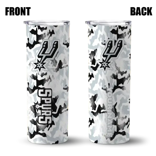 custom san antonio spurs claw marks silver white skinny tumbler fashion forward.webp