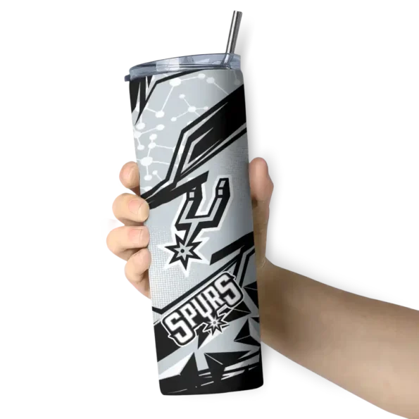 custom san antonio spurs helmet clash silver skinny tumbler premium grade.webp