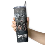custom san antonio spurs kiss band black skinny tumbler best selling 1.webp