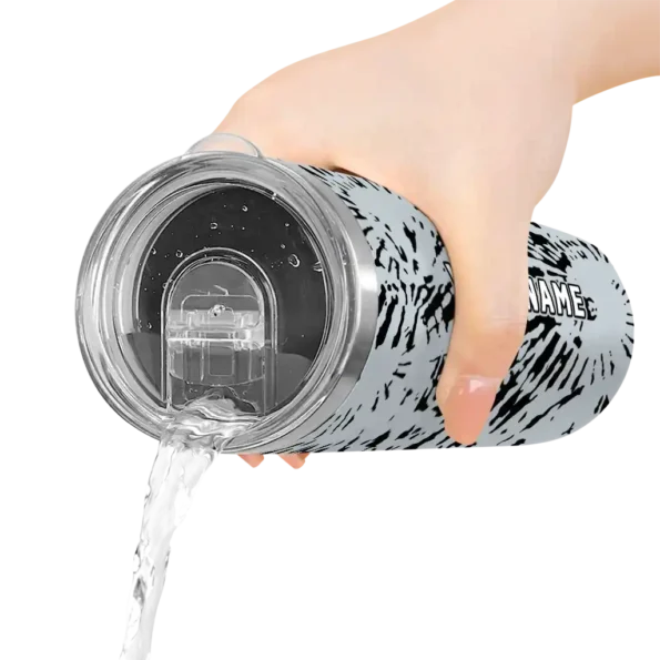 custom san antonio spurs metallic grid silver skinny tumbler latest model.webp