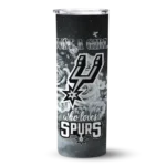 custom san antonio spurs rose romance silver black skinny tumbler best selling 1.webp
