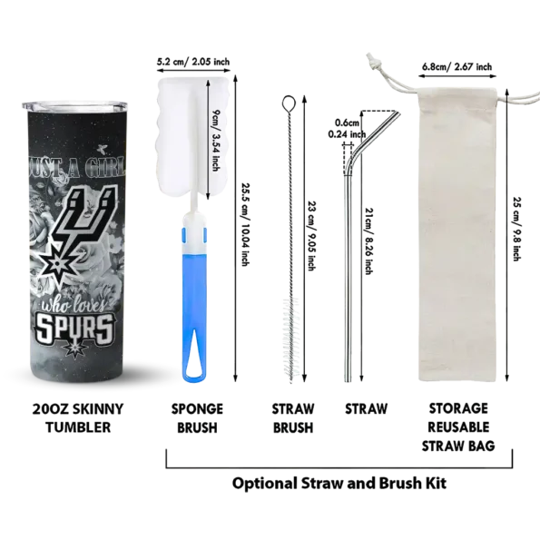 custom san antonio spurs rose romance silver black skinny tumbler new arrival.webp