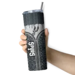 custom san antonio spurs sparkle drip silver skinny tumbler best selling 1.webp