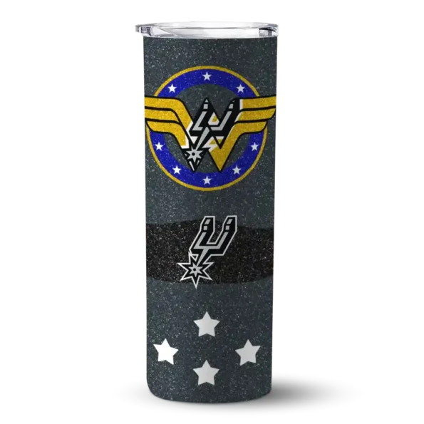 custom san antonio spurs star cluster silver skinny tumbler best selling 1.webp