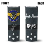custom san antonio spurs star cluster silver skinny tumbler best selling 1.webp