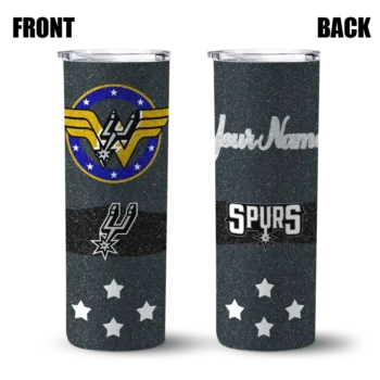 custom san antonio spurs star cluster silver skinny tumbler fashion forward.webp