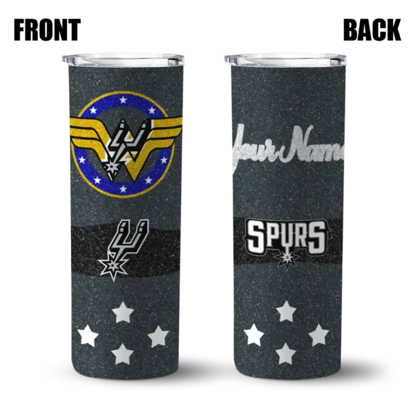 custom san antonio spurs star cluster silver skinny tumbler fashion forward.webp