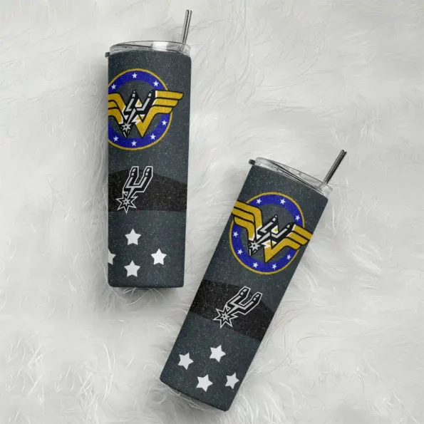 custom san antonio spurs star cluster silver skinny tumbler top rated.webp