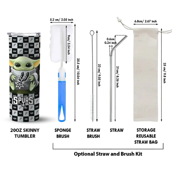 custom san antonio spurs yoda cozy silver black skinny tumbler new arrival.webp