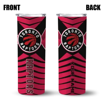custom toronto raptors camo texture red skinny tumbler fashion forward.webp