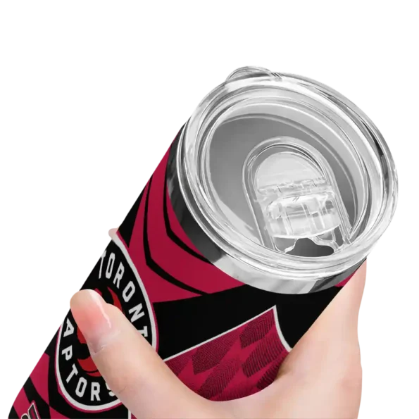 custom toronto raptors camo texture red skinny tumbler high quality.webp