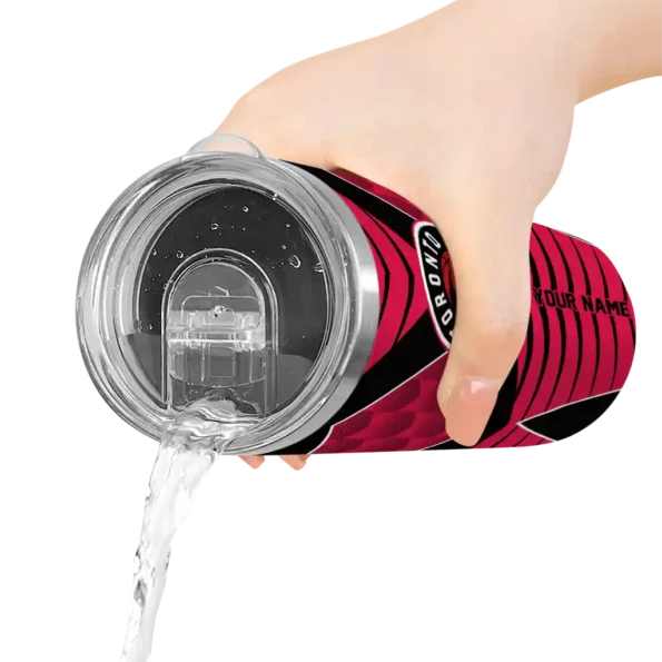 custom toronto raptors camo texture red skinny tumbler latest model.webp