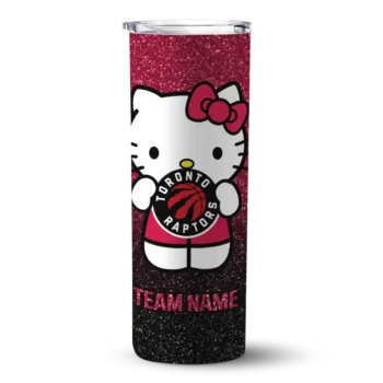 custom toronto raptors hello kitty red black skinny tumbler best selling 1.webp