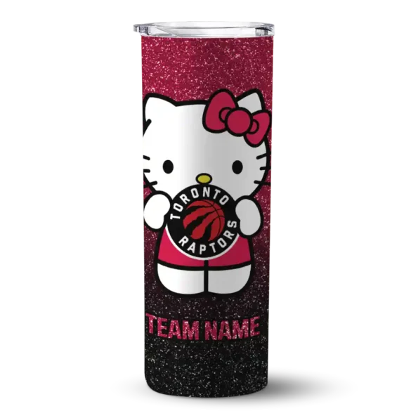 custom toronto raptors hello kitty red black skinny tumbler best selling 1.webp