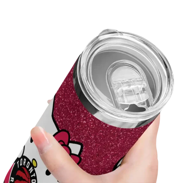 custom toronto raptors hello kitty red black skinny tumbler high quality.webp