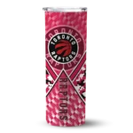custom toronto raptors monogram burst red white skinny tumbler best selling 1.webp