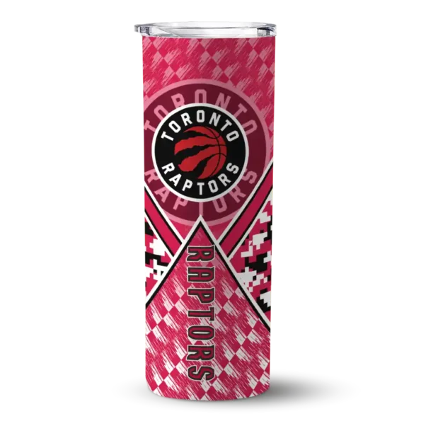 custom toronto raptors monogram burst red white skinny tumbler best selling 1.webp
