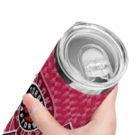 custom toronto raptors monogram burst red white skinny tumbler best selling 1.webp