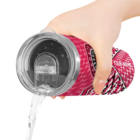 custom toronto raptors monogram burst red white skinny tumbler latest model.webp
