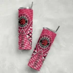 custom toronto raptors monogram burst red white skinny tumbler best selling 1.webp