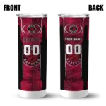 custom toronto raptors stacked diamond red skinny tumbler best selling 1.webp