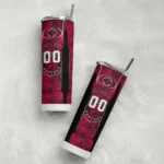 custom toronto raptors stacked diamond red skinny tumbler best selling 1.webp