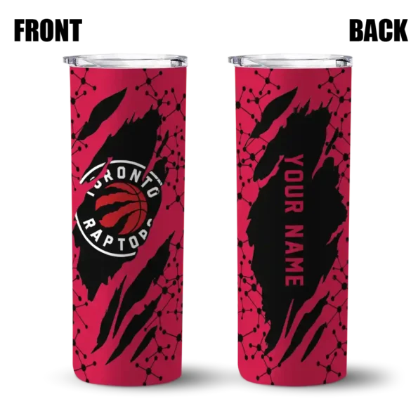 custom toronto raptors star pop red black skinny tumbler fashion forward.webp