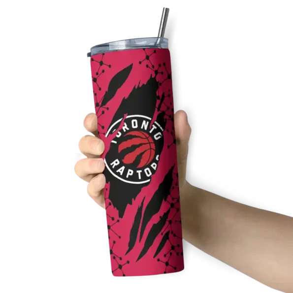 custom toronto raptors star pop red black skinny tumbler premium grade.webp