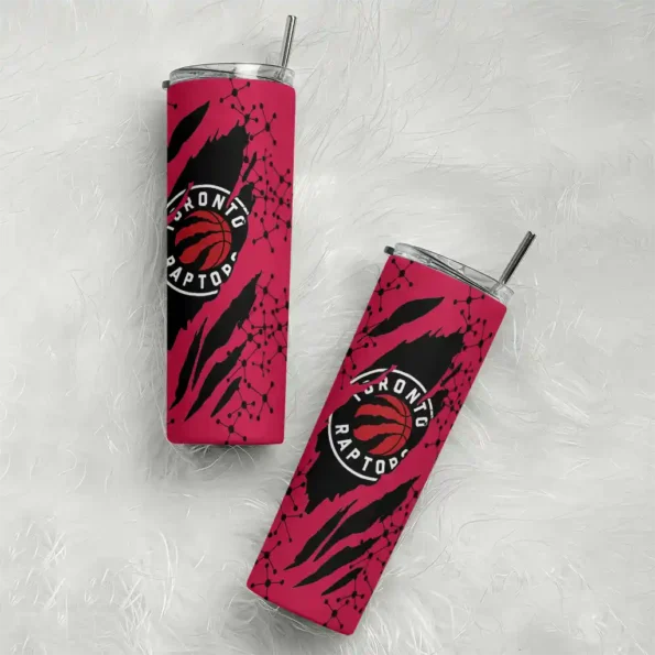custom toronto raptors star pop red black skinny tumbler top rated.webp