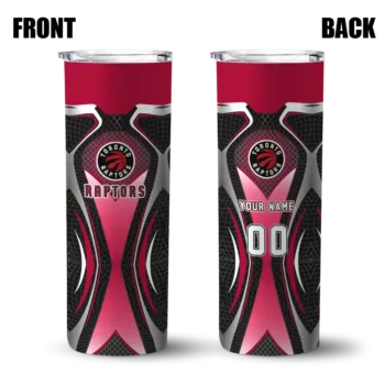 custom toronto raptors superman emblem red black skinny tumbler fashion forward.webp