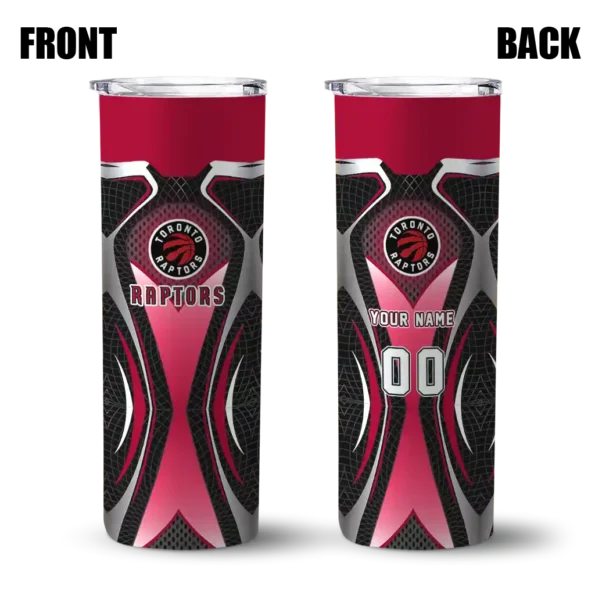 custom toronto raptors superman emblem red black skinny tumbler fashion forward.webp