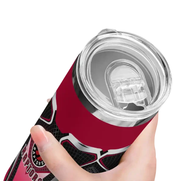 custom toronto raptors superman emblem red black skinny tumbler high quality.webp
