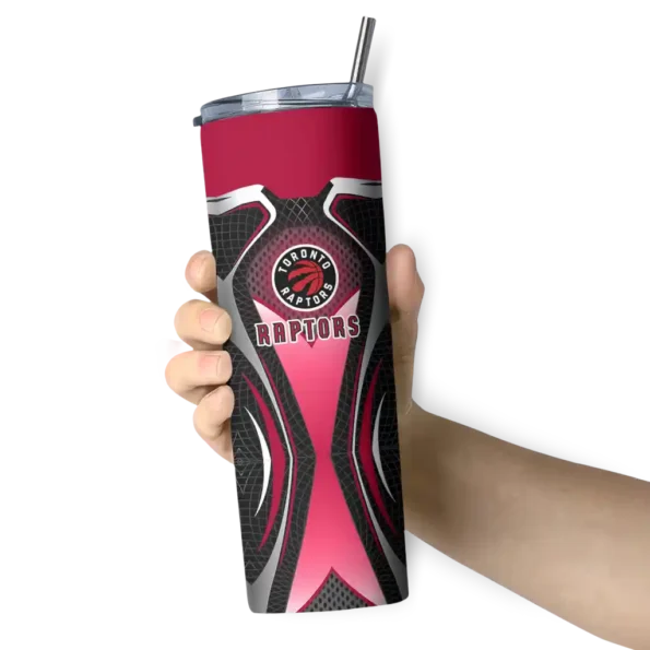 custom toronto raptors superman emblem red black skinny tumbler premium grade.webp
