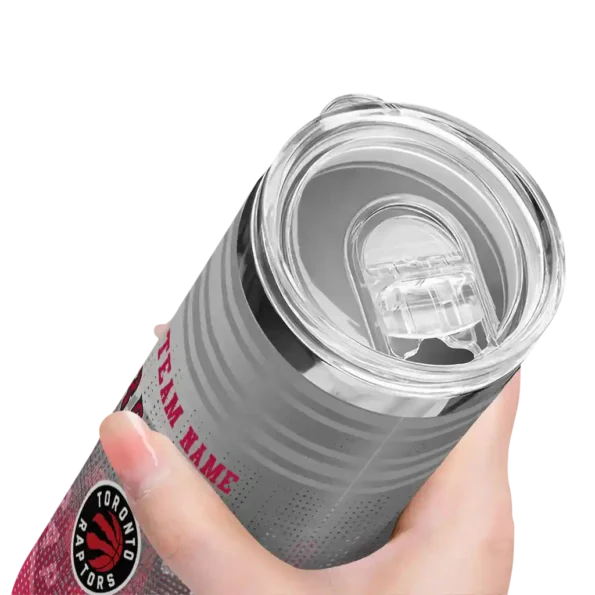 custom toronto raptors swirl texture red skinny tumbler high quality.webp