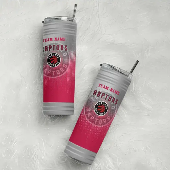 custom toronto raptors swirl texture red skinny tumbler top rated.webp