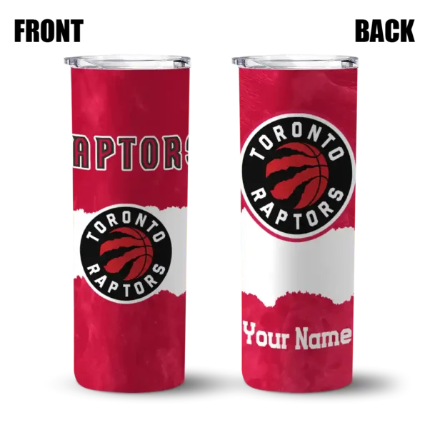 custom toronto raptors torn band red white skinny tumbler fashion forward.webp