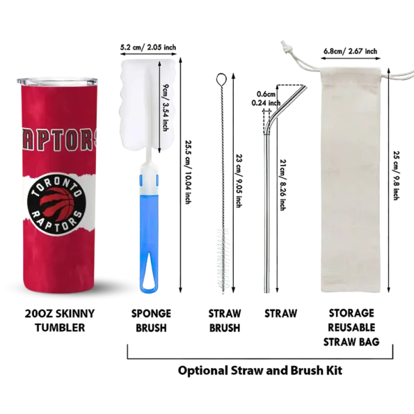 custom toronto raptors torn band red white skinny tumbler new arrival.webp