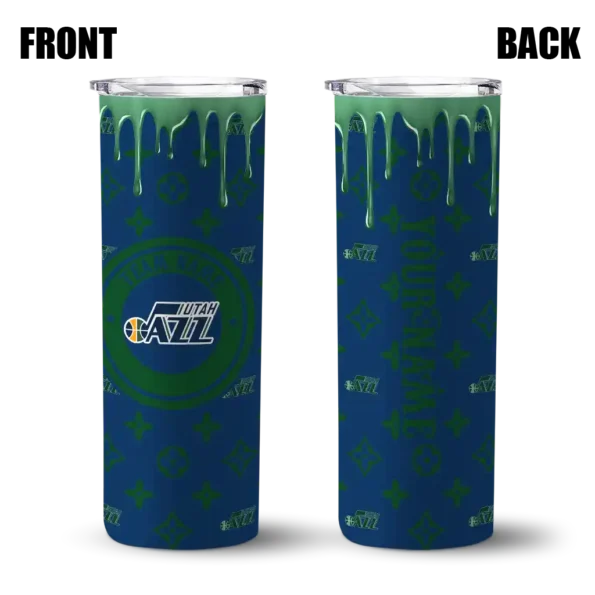 custom utah jazz camo streak navy skinny tumbler fashion forward.webp