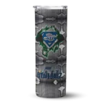 custom utah jazz chevron v navy gray skinny tumbler best selling 1.webp