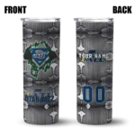 custom utah jazz chevron v navy gray skinny tumbler best selling 1.webp