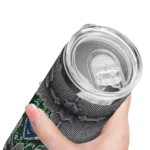 custom utah jazz chevron v navy gray skinny tumbler best selling 1.webp