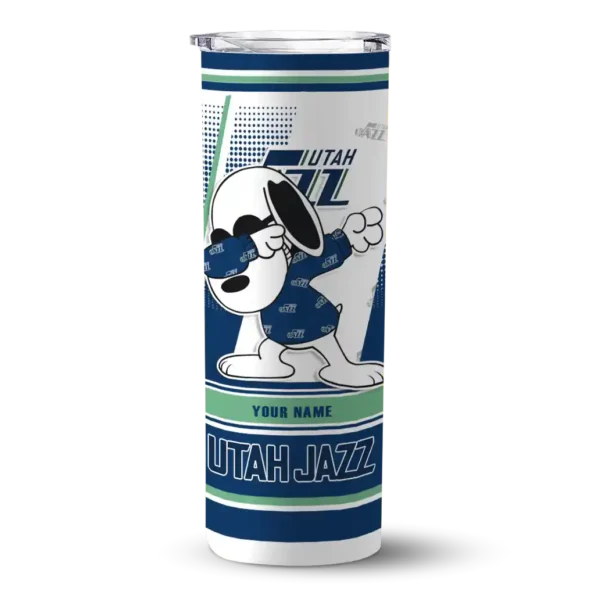 custom utah jazz snoopy dog navy white skinny tumbler best selling 1.webp