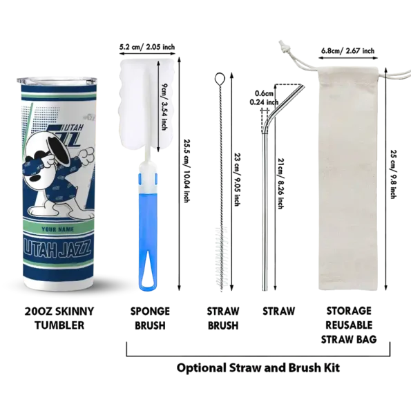 custom utah jazz snoopy dog navy white skinny tumbler new arrival.webp