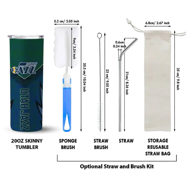 custom utah jazz spiral burst print navy skinny tumbler new arrival.webp