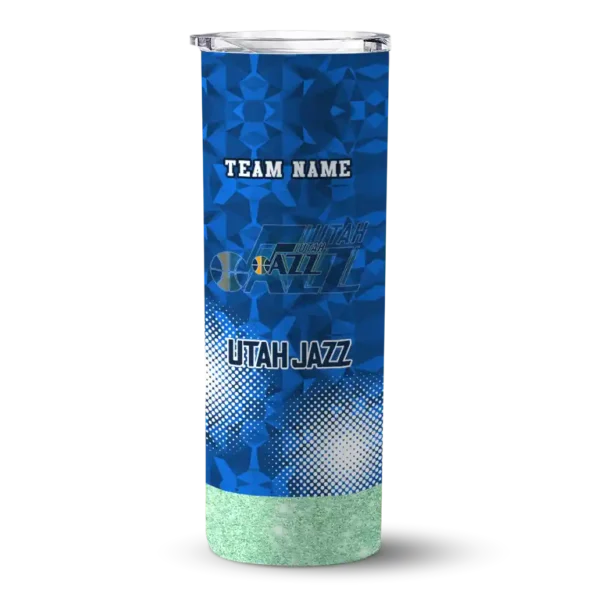 custom utah jazz starburst tiles navy skinny tumbler best selling 1.webp