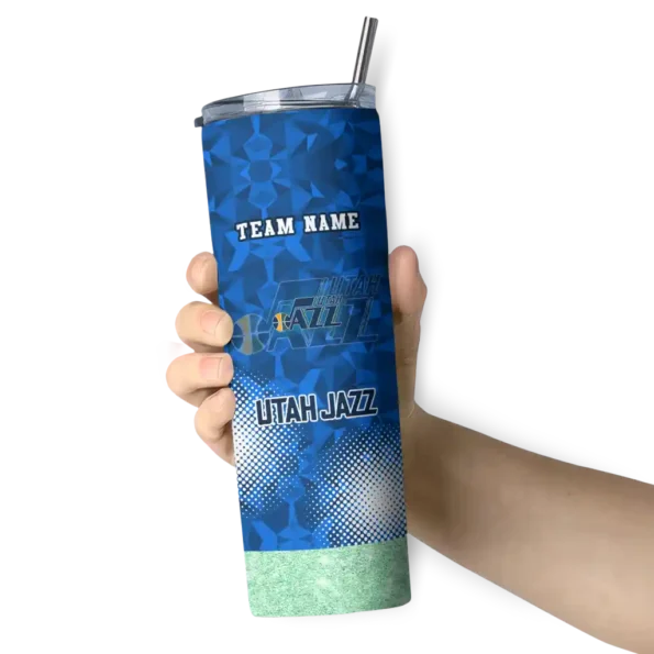 custom utah jazz starburst tiles navy skinny tumbler premium grade.webp