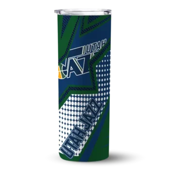 custom utah jazz web stripes navy white skinny tumbler best selling 1.webp