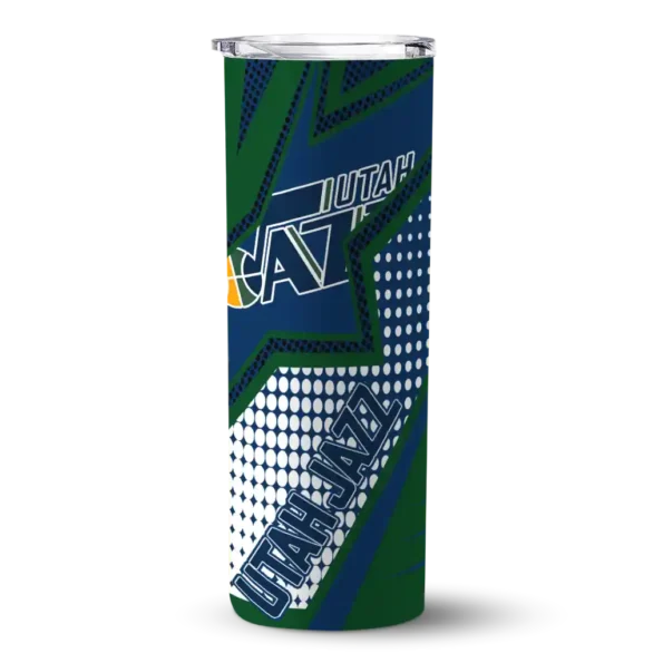 custom utah jazz web stripes navy white skinny tumbler best selling 1.webp