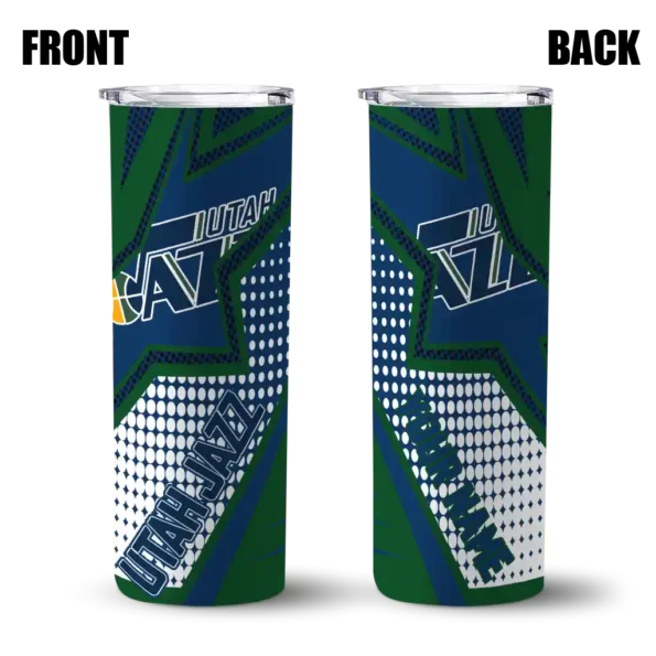 custom utah jazz web stripes navy white skinny tumbler fashion forward.webp